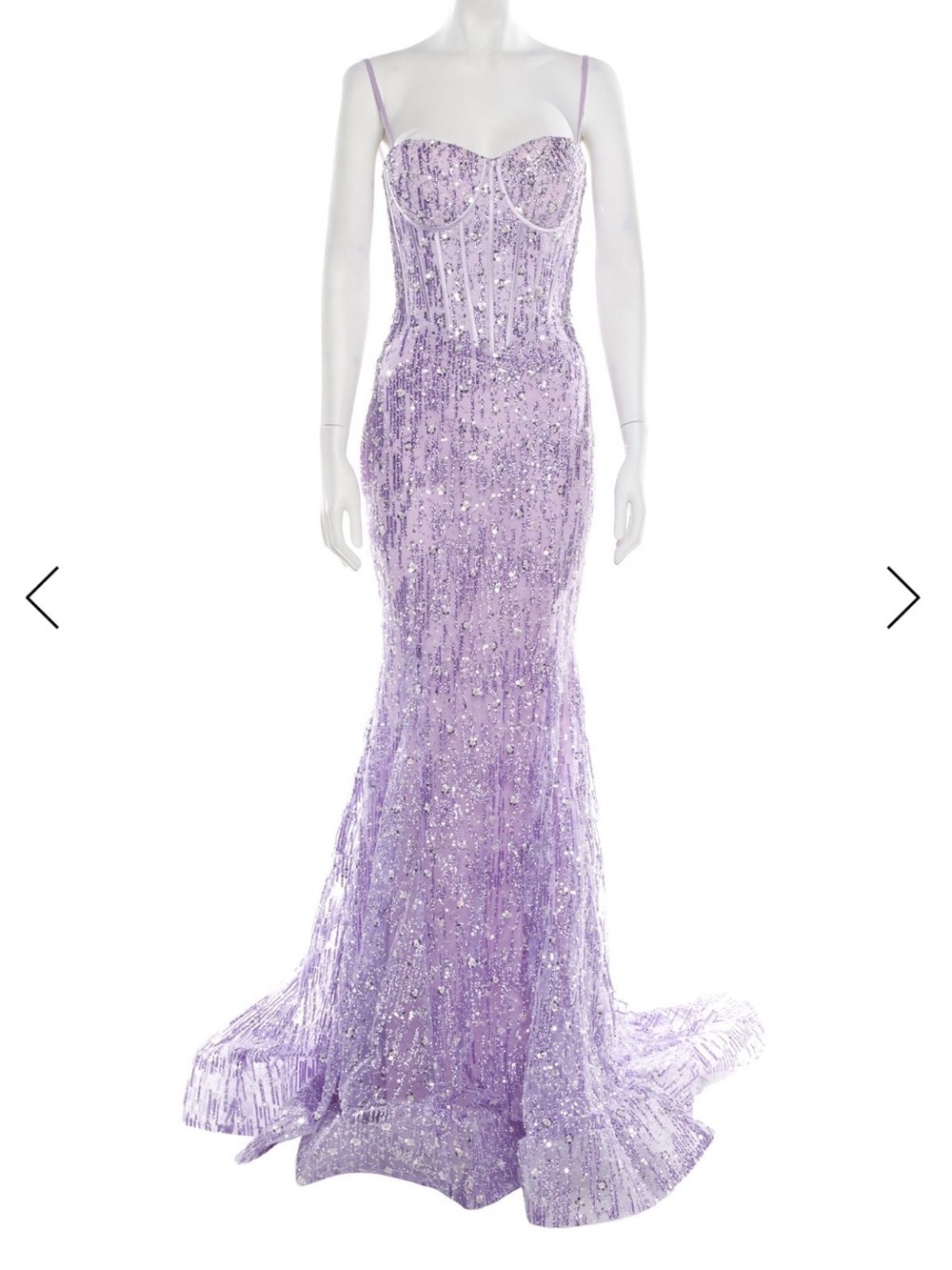NWT! Portia and Scarlett Gorgeous Lavender Sequin Corset Evening Gown